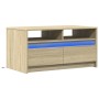 Mesa de centro con luces LED madera de ingeniería roble Sonoma de , Mesas de centro - Ref: Foro24-851993, Precio: 97,49 €, De...