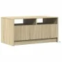 Mesa de centro con luces LED madera de ingeniería roble Sonoma de , Mesas de centro - Ref: Foro24-851993, Precio: 96,93 €, De...