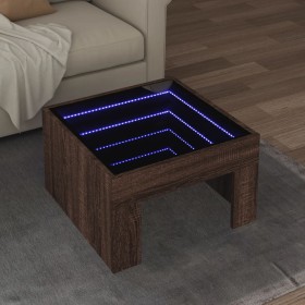 Mesa de centro con Infinity LED marrón roble 50x50x30 cm de , Mesas de centro - Ref: Foro24-847608, Precio: 70,70 €, Descuent...
