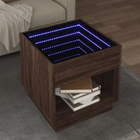 Mesa de centro con Infinity LED marrón roble 50x50x50 cm de , Mesas de centro - Ref: Foro24-847657, Precio: 84,54 €, Descuent...