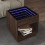 Mesa de centro con Infinity LED marrón roble 50x50x50 cm de , Mesas de centro - Ref: Foro24-847657, Precio: 85,73 €, Descuent...
