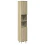 Armario de baño madera ingeniería roble Sonoma 30,5x30x179 cm de , Muebles de baño - Ref: Foro24-849631, Precio: 68,58 €, Des...
