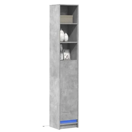 Aparador con LED madera ingeniería gris hormigón 36x32,5x200 cm de , Aparadores - Ref: Foro24-852127, Precio: 82,22 €, Descue...
