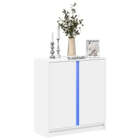 Aparador con luces LED madera de ingeniería blanco 77x34x85 cm de , Aparadores - Ref: Foro24-852131, Precio: 74,39 €, Descuen...