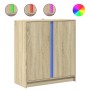 Aparador con LED madera de ingeniería roble Sonoma 77x34x85 cm de , Aparadores - Ref: Foro24-852133, Precio: 77,54 €, Descuen...