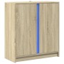 Aparador con LED madera de ingeniería roble Sonoma 77x34x85 cm de , Aparadores - Ref: Foro24-852133, Precio: 77,54 €, Descuen...