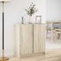 Aparador con LED madera de ingeniería roble Sonoma 77x34x85 cm de , Aparadores - Ref: Foro24-852133, Precio: 77,54 €, Descuen...