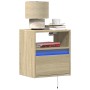 Muebles de TV de pared luces LED 2 uds roble Sonoma 41x31x45 cm de , Muebles TV - Ref: Foro24-852318, Precio: 82,29 €, Descue...