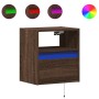 Muebles TV de pared luces LED 2 uds marrón roble 41x31x45 cm de , Muebles TV - Ref: Foro24-852326, Precio: 87,11 €, Descuento: %