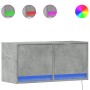 Mueble de TV de pared con luces LED gris hormigón 80x31x35 cm de , Muebles TV - Ref: Foro24-852358, Precio: 56,18 €, Descuent...