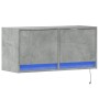 Mueble de TV de pared con luces LED gris hormigón 80x31x35 cm de , Muebles TV - Ref: Foro24-852358, Precio: 56,18 €, Descuent...