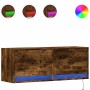 Mueble de TV de pared con luces LED roble ahumado 100x31x35 cm de , Muebles TV - Ref: Foro24-852366, Precio: 67,13 €, Descuen...