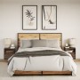Mesitas de noche de pared con luces LED 2 unidades roble marrón de , Mesitas de noche - Ref: Foro24-3307988, Precio: 87,11 €,...
