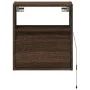 Mesitas de noche de pared con luces LED 2 unidades roble marrón de , Mesitas de noche - Ref: Foro24-3307988, Precio: 85,81 €,...