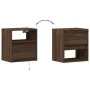Mesitas de noche de pared con luces LED 2 unidades roble marrón de , Mesitas de noche - Ref: Foro24-3307988, Precio: 85,81 €,...