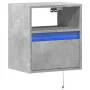 Wall-mounted bedside table with LED lights in concrete gray by , Nightstands - Ref: Foro24-3307981, Price: 40,14 €, Discount: %