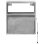 Wall-mounted bedside table with LED lights in concrete gray by , Nightstands - Ref: Foro24-3307981, Price: 40,14 €, Discount: %