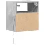 Wall-mounted bedside table with LED lights in concrete gray by , Nightstands - Ref: Foro24-3307981, Price: 40,14 €, Discount: %