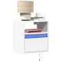 Mesitas de noche de pared con luces LED 2 unidades blanco de , Mesitas de noche - Ref: Foro24-3307976, Precio: 80,01 €, Descu...