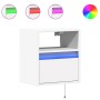 Mesitas de noche de pared con luces LED 2 unidades blanco de , Mesitas de noche - Ref: Foro24-3307976, Precio: 81,11 €, Descu...