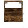 Wall-mounted bedside table with LED lights in smoked oak. by , Nightstands - Ref: Foro24-3307983, Price: 49,51 €, Discount: %