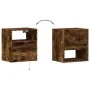 Wall-mounted bedside table with LED lights in smoked oak. by , Nightstands - Ref: Foro24-3307983, Price: 49,51 €, Discount: %
