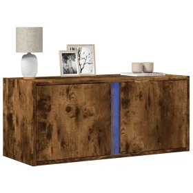Mueble de TV de pared con luces LED roble ahumado 80x31x35 cm de , Muebles TV - Ref: Foro24-852261, Precio: 58,12 €, Descuent...