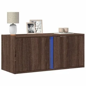 Mueble de TV de pared con luces LED roble marrón 80x31x35 cm de , Muebles TV - Ref: Foro24-852263, Precio: 50,46 €, Descuento: %