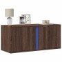 Mueble de TV de pared con luces LED roble marrón 80x31x35 cm de , Muebles TV - Ref: Foro24-852263, Precio: 51,10 €, Descuento: %