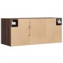 Mueble de TV de pared con luces LED roble marrón 80x31x35 cm de , Muebles TV - Ref: Foro24-852263, Precio: 51,10 €, Descuento: %