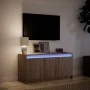 Mueble de TV LED madera ingeniería marrón roble 100x34x50 cm de , Muebles TV - Ref: Foro24-852214, Precio: 76,97 €, Descuento: %