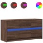 Mueble de TV LED madera ingeniería marrón roble 100x34x50 cm de , Muebles TV - Ref: Foro24-852221, Precio: 106,71 €, Descuent...