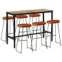 Set mesa alta y taburetes 7 pzas madera maciza mango y metal de , muebles para cocinas y comedores - Ref: Foro24-3216412, Pre...