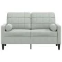 Sofá de 2 plazas con cojines terciopelo gris claro 120 cm de , Sofás - Ref: Foro24-3278209, Precio: 211,86 €, Descuento: %