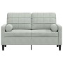 Sofá de 2 plazas con cojines terciopelo gris claro 120 cm de , Sofás - Ref: Foro24-3278209, Precio: 197,87 €, Descuento: %