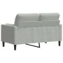 Sofá de 2 plazas con cojines terciopelo gris claro 120 cm de , Sofás - Ref: Foro24-3278209, Precio: 211,86 €, Descuento: %