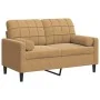 Sofá de 2 plazas con cojines terciopelo marrón 120 cm de , Sofás - Ref: Foro24-3278216, Precio: 249,14 €, Descuento: %
