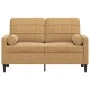 Sofá de 2 plazas con cojines terciopelo marrón 120 cm de , Sofás - Ref: Foro24-3278216, Precio: 249,14 €, Descuento: %