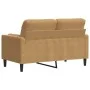 Sofá de 2 plazas con cojines terciopelo marrón 120 cm de , Sofás - Ref: Foro24-3278216, Precio: 249,14 €, Descuento: %