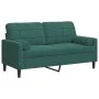 Zweiplätziges Sofa mit dunkelgrünen Samtkissen, 140 cm. von , Sofas - Ref: Foro24-3278221, Preis: 250,43 €, Rabatt: %