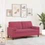 Sofá de 2 plazas con cojines terciopelo rojo tinto 140 cm de , Sofás - Ref: Foro24-3278223, Precio: 211,65 €, Descuento: %