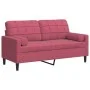 Sofá de 2 plazas con cojines terciopelo rojo tinto 140 cm de , Sofás - Ref: Foro24-3278223, Precio: 211,65 €, Descuento: %