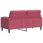 Sofá de 2 plazas con cojines terciopelo rojo tinto 140 cm de , Sofás - Ref: Foro24-3278223, Precio: 211,65 €, Descuento: %