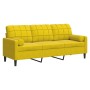 Sofá de 3 plazas con cojines terciopelo amarillo 180 cm de , Sofás - Ref: Foro24-3278235, Precio: 326,82 €, Descuento: %