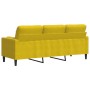 Sofá de 3 plazas con cojines terciopelo amarillo 180 cm de , Sofás - Ref: Foro24-3278235, Precio: 326,82 €, Descuento: %