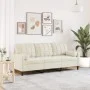 Sofá de 3 plazas con cojines terciopelo color crema 180 cm de , Sofás - Ref: Foro24-3278237, Precio: 332,48 €, Descuento: %