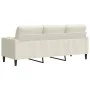Sofá de 3 plazas con cojines terciopelo color crema 180 cm de , Sofás - Ref: Foro24-3278237, Precio: 332,48 €, Descuento: %