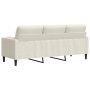 Sofá de 3 plazas con cojines terciopelo color crema 180 cm de , Sofás - Ref: Foro24-3278237, Precio: 338,99 €, Descuento: %
