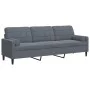 Sofá de 3 plazas con cojines terciopelo gris oscuro 210 cm de , Sofás - Ref: Foro24-3278240, Precio: 287,07 €, Descuento: %