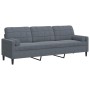 Sofá de 3 plazas con cojines terciopelo gris oscuro 210 cm de , Sofás - Ref: Foro24-3278240, Precio: 273,02 €, Descuento: %